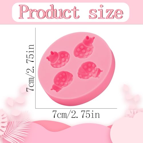 Mini Beetle Cake Decorating Mold Set - 2 Pcs Silicone Insect Shapes for Cupcakes & Confections