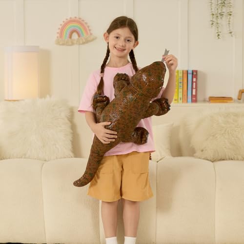 Komodo Dragon Plush Pillow - Realistic 32" Stuffed Animal Toy for Kids - Cool Monitor Variation
