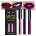 Liquid Lipstick Set - Burgundy Red & Dark Purple Matte Lip Stains, 3 Colors, Long Lasting Waterproof