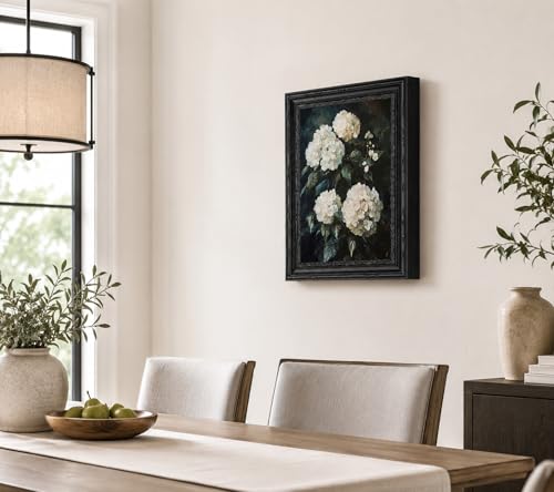 Dark Hydrangea Wall Art Canvas 11x9 Inches - Gothic Floral Home Decor - Variation of THIS listing