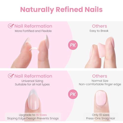 Press On Nails Silver Lining - Short Almond Fake Nails, Reusable Manicure