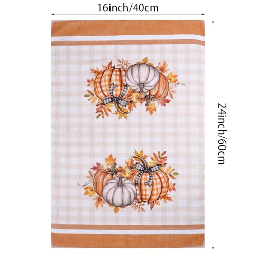 Fall Pumpkin Kitchen Towels - Autumn Dish Hand Towels Set of 2