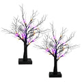 Dazzle Bright 2 Pack 20-Inch Lighted Halloween Birch Tree Decor with Spiders & Timer