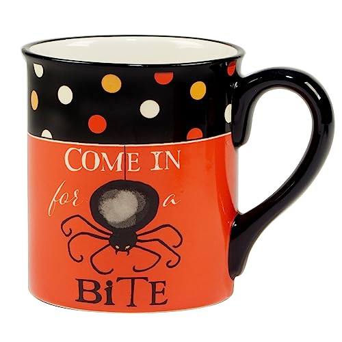 Large Halloween Mug Set of 3 – 18 oz Ceramic Spooky Drinkware with Characters & Sayings