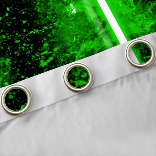 Kids & Teens Light-Up Lightsaber Curtain Set - Green 52x84 Inch Blackout Window Decor