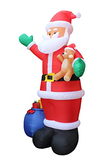 12 Ft Tall Inflatable Santa Claus Christmas Yard Decoration with Lights