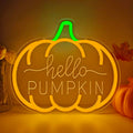 Hello Pumpkin Neon Sign for Wall Decor Fall LED Light Up Sign Dimmable Autumn Halloween Thanksgiving