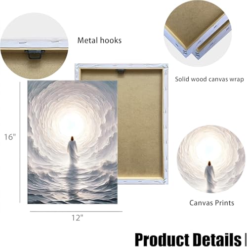 Jesus Wall Art Canvas - Walking on Water Biblical Religious Decor 12x16in - Variation: Canvas1