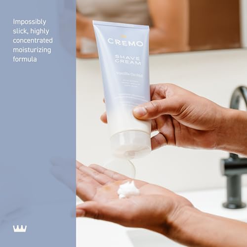 Cremo Women’s Shaving Cream Sensitive Skin, Moisturizing, Vanilla Orchid, Ultra-Slick Shave Cream for Women, Fights Nicks, Cuts and Razor Burn, 6 Fl Oz