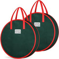 XXL Green Christmas Wreath Storage Bag 36 Inch Durable Organizer with Handle