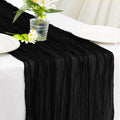 Black Cheesecloth Table Runner 21x120 Inch Reusable Gauze Boho Rustic Decor - 10ft