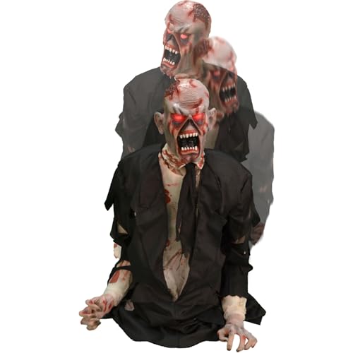 Haunted Hill Farm 35-Inch Damien Zombie Animatronic with Light-Up Eyes & Motion Sound