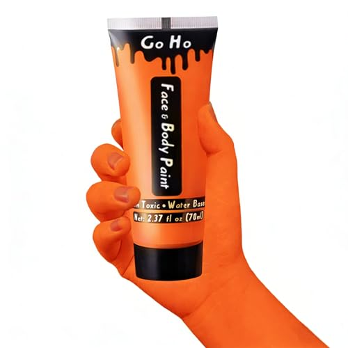 Washable Orange Face & Body Paint for Halloween - 2.37oz - Safe & Non-Toxic | Variation: Orange