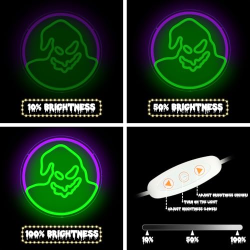 Green Ghost Halloween Neon Sign for Bedroom Wall Decor, Christmas & Party Lights