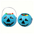 Blue Halloween Pumpkin Candy Bucket with Handle - 8.3 Inch Trick or Treat Toy