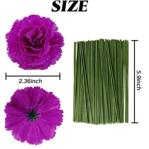 Artificial Marigold Flowers with Stems - Purple 101PCS Festival Decor