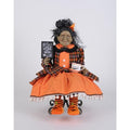 Halloween Coffee Witch Figurine - Whimsical 18-Inch Polyresin Decor with Sign