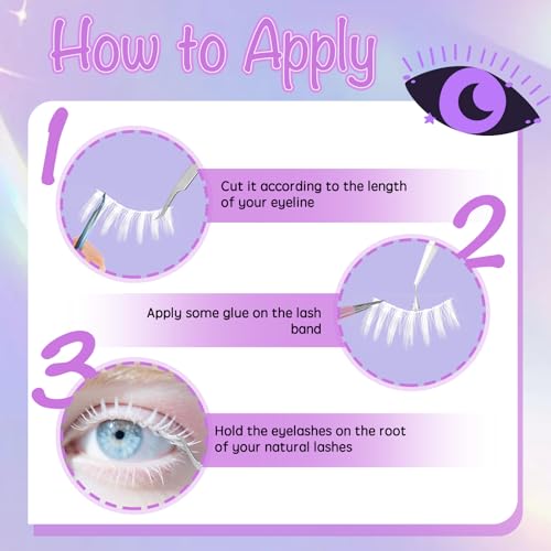 Anime False Eyelashes Wet Look 3D Multi-Layered Fluffy Wispy Cat Eye Lashes - White H02