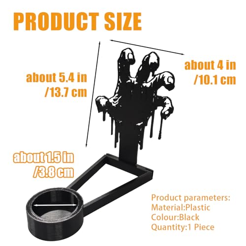 Halloween Shadow Candle Holder - Black Palm Design for Spooky Decor - Variation: Palm