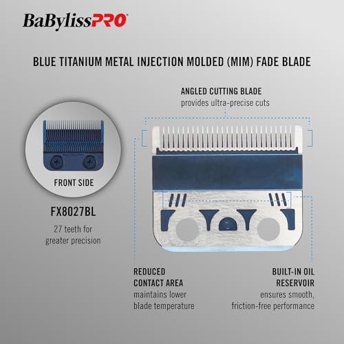 BaBylissPRO Blue Titanium Precision Fade Fine Detailing Blade MIM Process