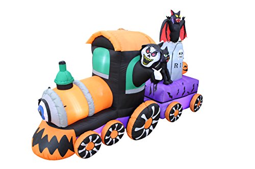8 Foot Inflatable Halloween Grim Reaper Train with LED Lights