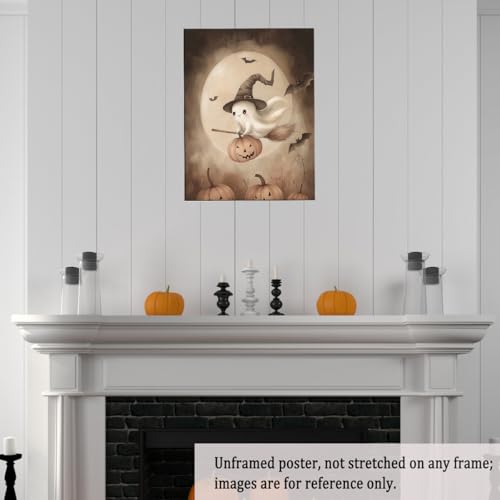 Pastel Witchcore Halloween Wall Art - Unframed 12x16in Nursery Decor