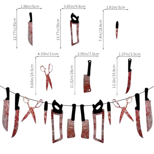 Halloween Bloody Banner Set - 4pcs Horror Decor with Blood-Splattered Props