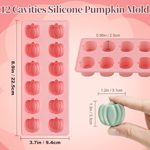Pink Blue Pumpkin Silicone Mold for Halloween & Fall Chocolate Candy Baking - 2 PCS