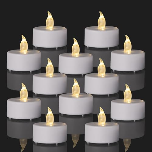 100 Pack Warm White Flameless LED Tea Lights Candles - Realistic Flickering Long Lasting Battery-Powered for Party Wedding Home Decor