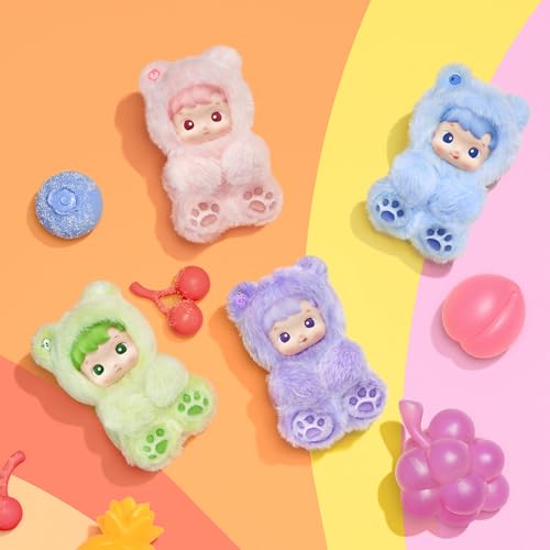 Multicolored Gummy Bear Vinyl Plush Pendant Blind Box Set of 2 - Collectible Toys for Kids and Gift