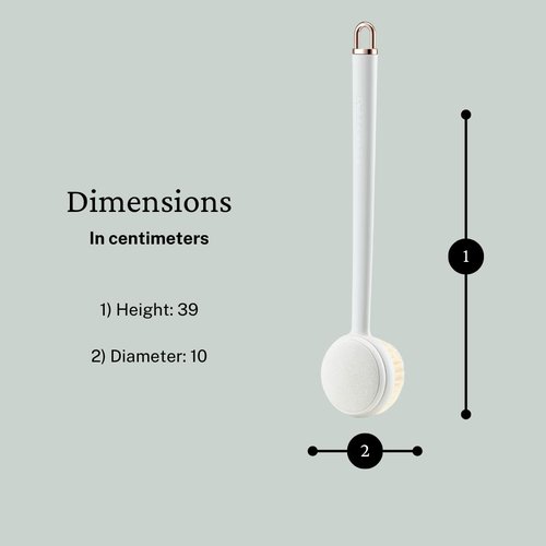 INOVER 3-in-1 Long Handle Bath Brush Set – Back Scrubber, Shower Brush & Loofah Sponge, Exfoliating Body Brush with Non-Slip Handle for Wet or Dry Use