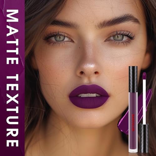 Matte Liquid Lipstick Set - Burgundy, Purple & Rose Red - Long Lasting & Waterproof