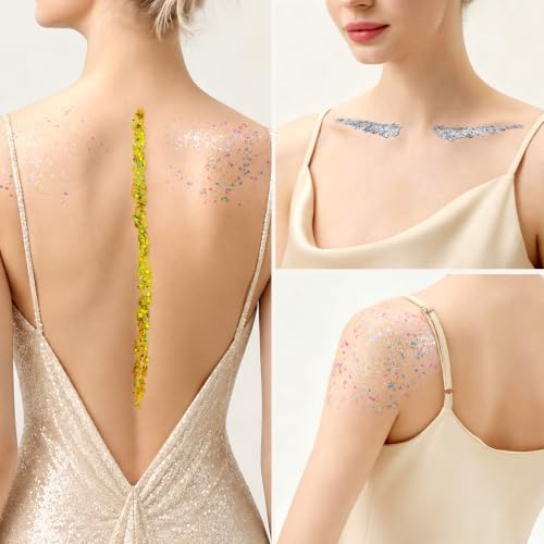 3 Colors Body Glitter Face Glitter Gel Set - Long-Lasting Shimmer, 240g