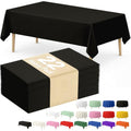 Disposable Black Rectangle Plastic Tablecloth - 54 x 108 Inches, Pack of 22 - Ideal for Parties and Events