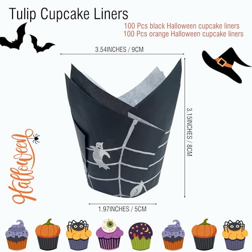 Halloween Tulip Cupcake Liners - Snowman Muffin Baking Cups, 200pcs