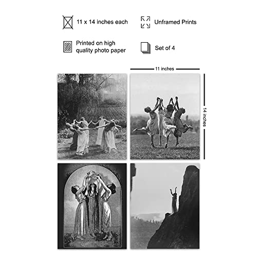 Wicca Witchcraft Wall Art Set - 11x14 Gothic Pagan Poster - Mysticism Decor