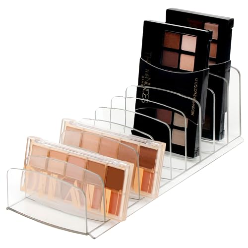 Large Clear Makeup Palette Organizer with 10 Compartments, Cosmetic Storage Box