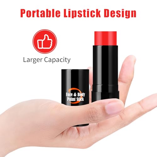 Red Face Paint Stick - Full Coverage, Portable for Halloween & Cosplay