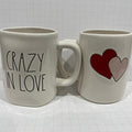 Crazy in Love Mug - Double Sided Ceramic Valentine's Day 16oz - Heart Back