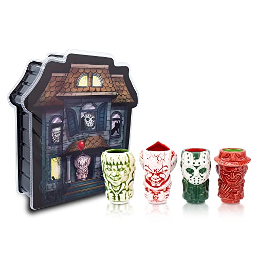 Horror Movie Mini Muglet Set - 4 Collectible Ceramic Cocktail & Coffee Cups