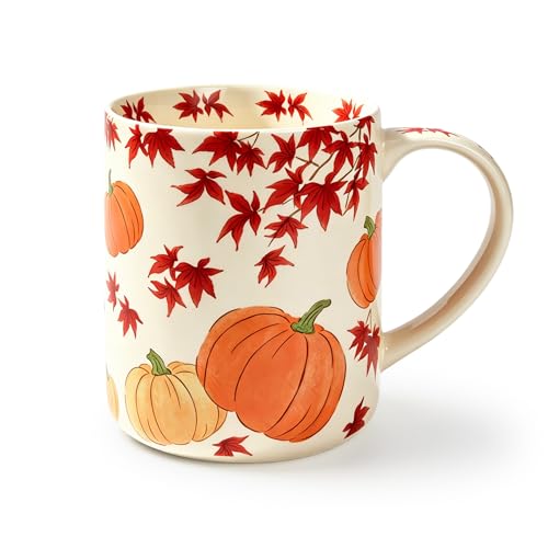Fall Ceramic Coffee Mug 18 oz Large Porcelain Tea Cup with Big Handle