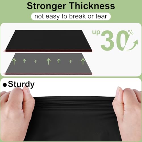 Misaya Disposable Black Plastic Tablecloth - 54 x 108 Inches, Pack of 8