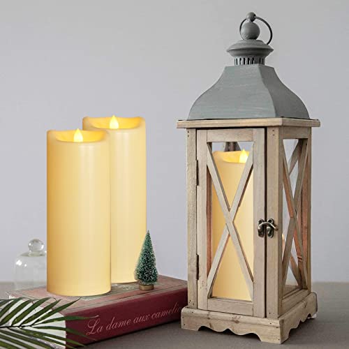 3 Pack Waterproof Flameless LED Pillar Candles with Remote Control - 4x10 Inches