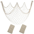 X-Large Beige Decorative Fish Net for Party & Home Decor - 2 Pack