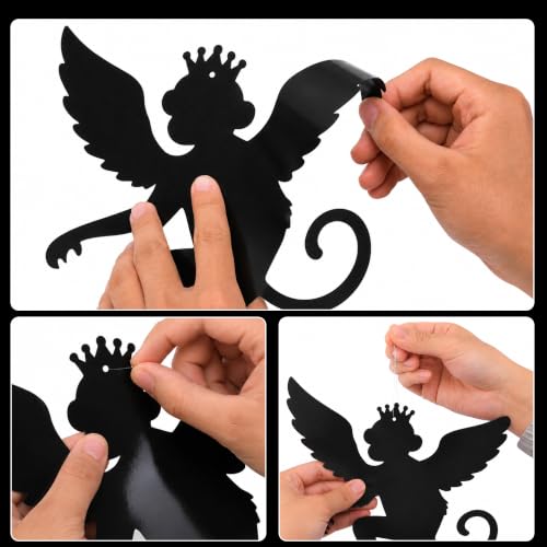 Flying Monkey Hanging Decorations for Wizard Party - Black Silhouette Cutouts, Set of 30