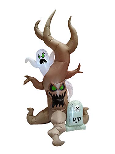 8 Ft Tall Halloween Inflatable Grave Scene with Ghost and Tombstone