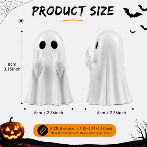 Halloween Ghost Figurine - Resin Spooky Home Decor for Fall & Holiday