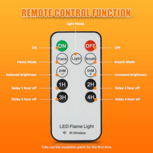 LED Flame Lights with Remote & Timer - Flameless Candles for Indoor & Outdoor Decoration (2 Pack)