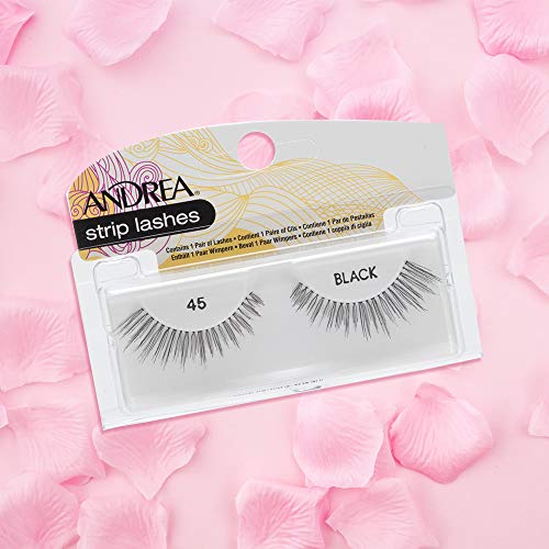 False Eyelashes Style 45 - Black 4 Pairs, Natural Look, Cruelty-Free - Andrea