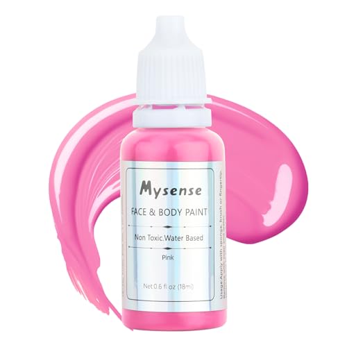 Mysense Hot Pink Water-Based Body & Face Paint for Halloween & Cosplay - 0.6oz